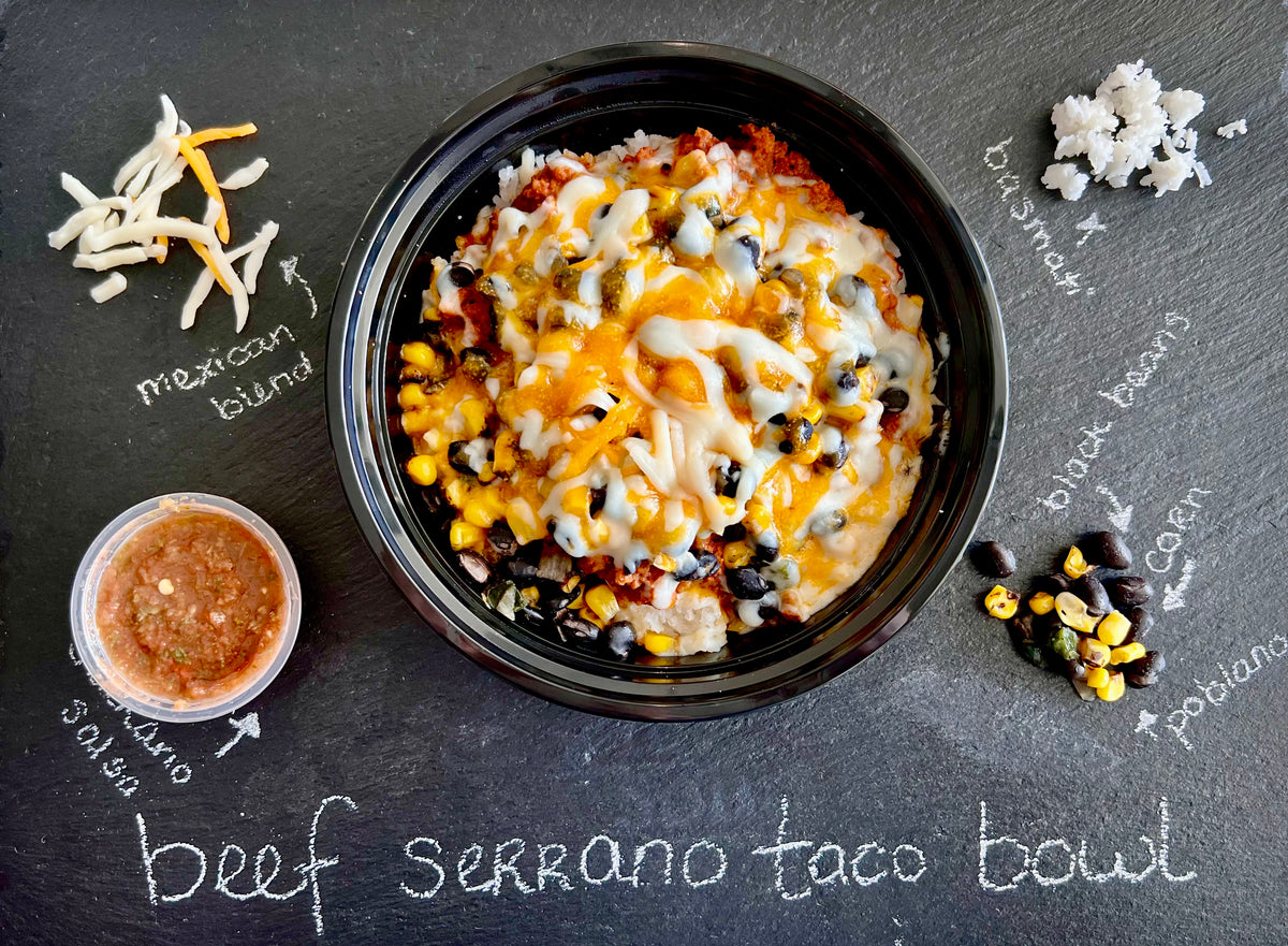 Beef Serrano Taco Bowl
